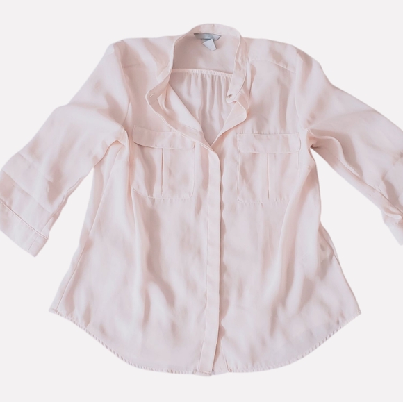 H&M Cream Semi Sheer Blouse - Picture 3 of 16